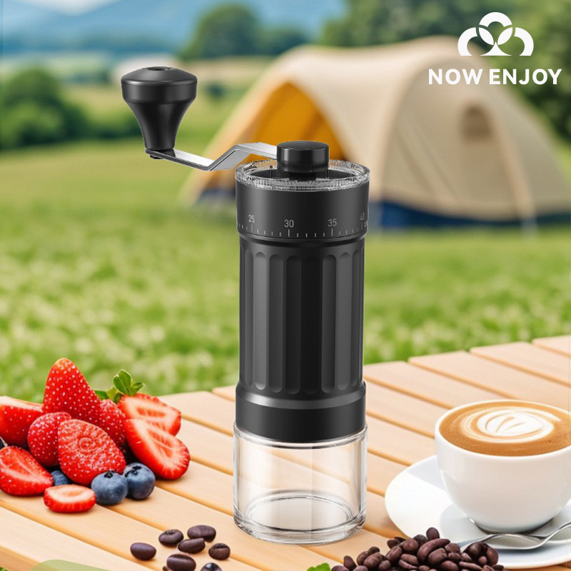 Burr Hand Grinder - เพลิดเพลินกับเครื่องบดกาแฟแบบมือหมุน ปรับระดับได้ 40 ระดับ ใบมีดทรงกรวยสแตนเลส ความจุสูง