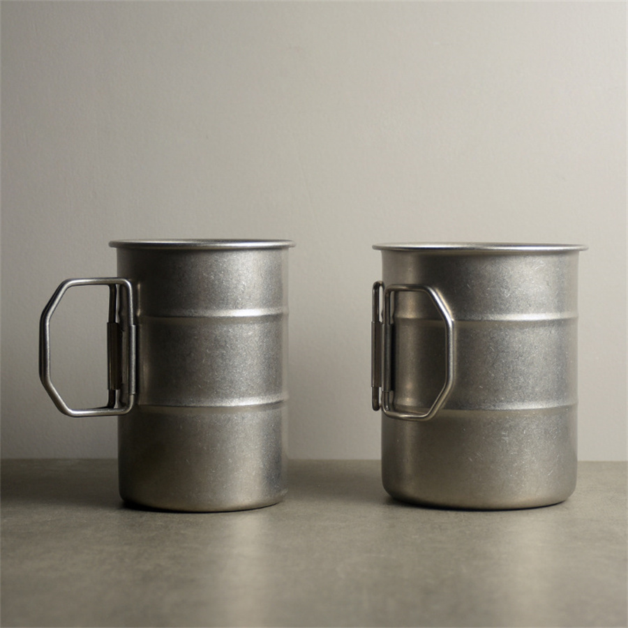 Coffee Tea Sugar Canister Set - แก้วน้ำพับได้สำหรับตั้งแคมป์กลางแจ้งแบบวินเทจ แก้วน้ำพกพาสำหรับตั้งแคมป์ ชุดแก้ว 304 สแตนเลส แก้วน้ำชา