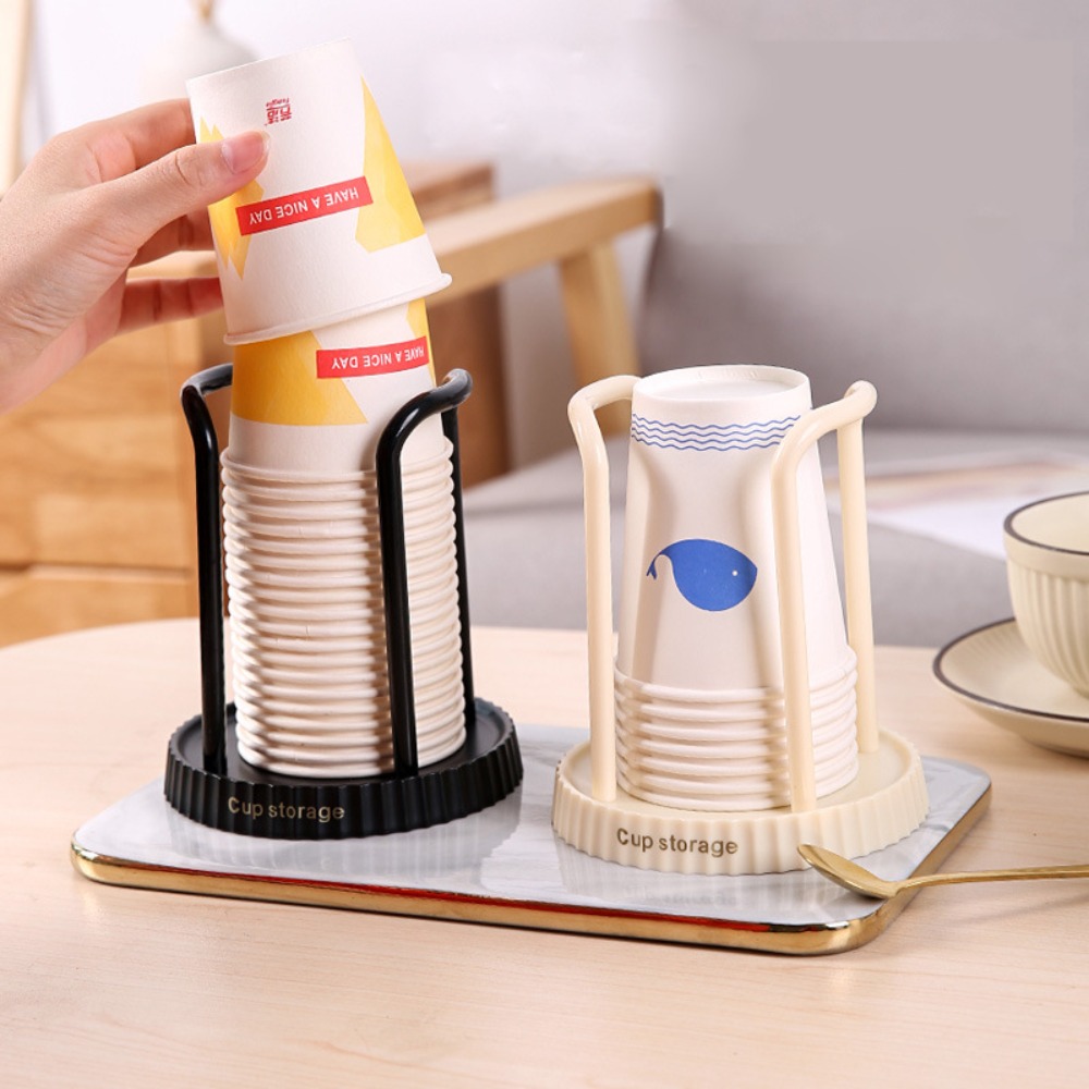 Coffee Tea Paper Cups - ทิ้งถ้วยผู้ถือเดสก์ท็อปถ้วยกระดาษOrganizer Creative Non Perforated Storage RackสําหรับHome