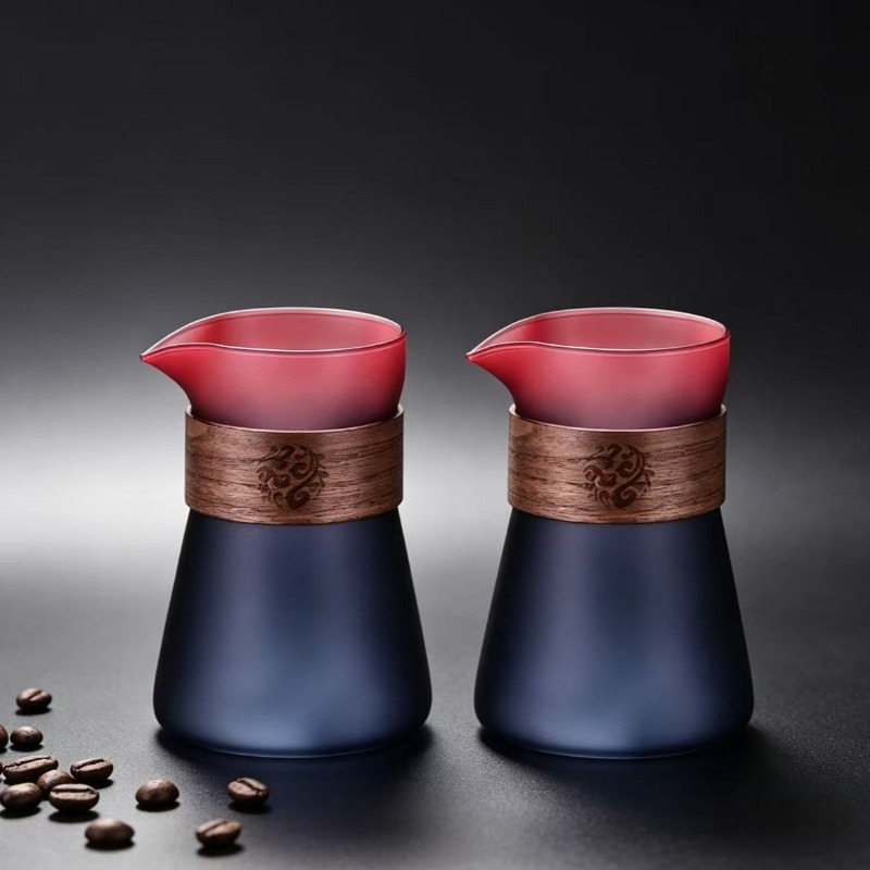 Coffee Tea Decanter - 1/2 ชิ้น โถแก้วสำหรับกาแฟพร้อมชั้นไม้ทนความร้อน, โถเทกาแฟและที่กรองชา, เครื่องชงกาแฟ, โถใส่กาแฟ