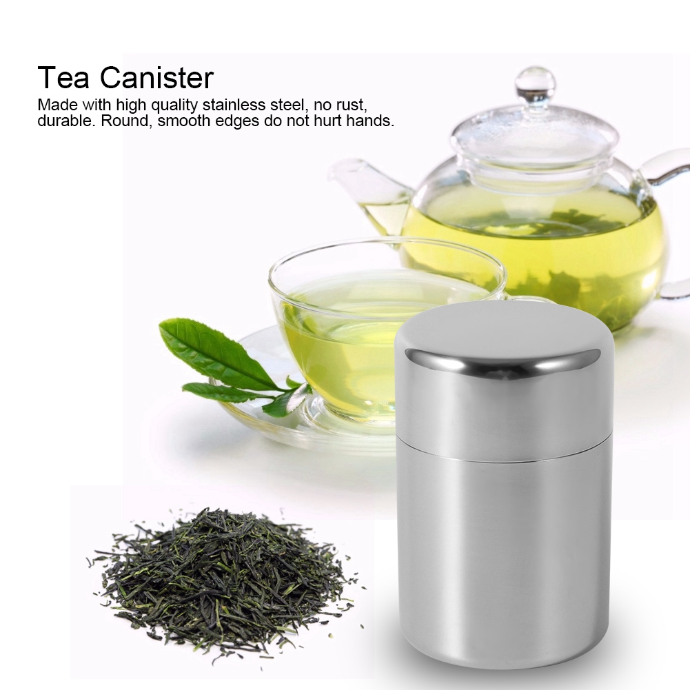 Coffee Tea And Leaf - กระป๋องชาสแตนเลส กระป๋องเก็บชาสำหรับใช้ในบ้านและครัว สำหรับเก็บชา กาแฟ น้ำตาล และชาใบหลวม