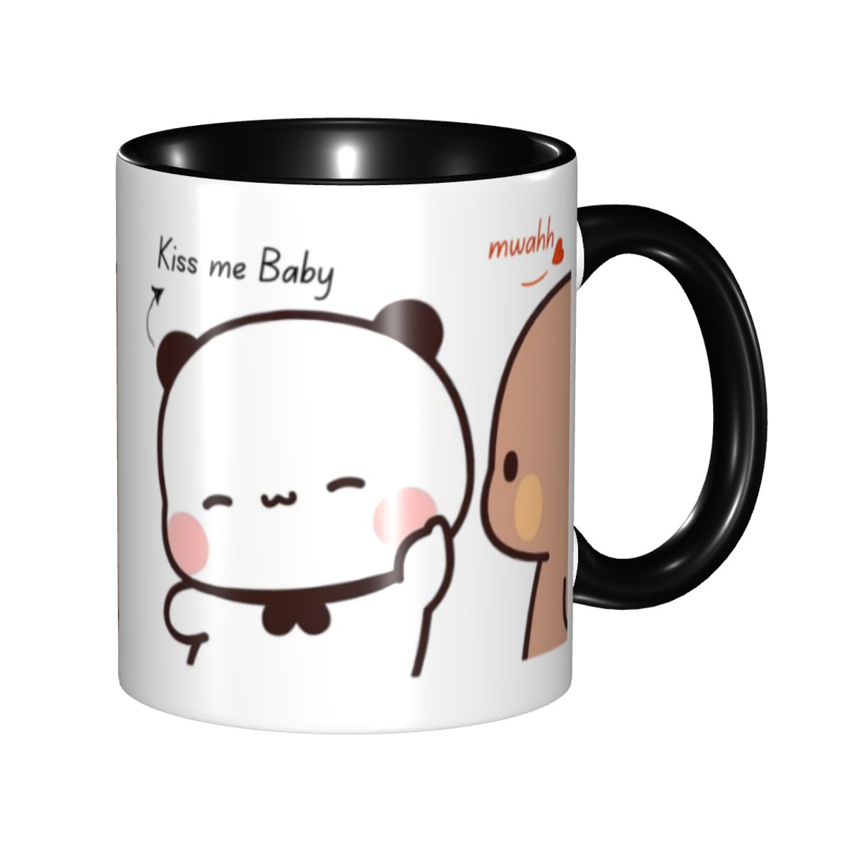 Coffee Tea You And Me - แก้วกาแฟคู่รักลายแพนด้าและหมีบราวนี่ แบบ DIY เซรามิก สำหรับใส่ชา นม
