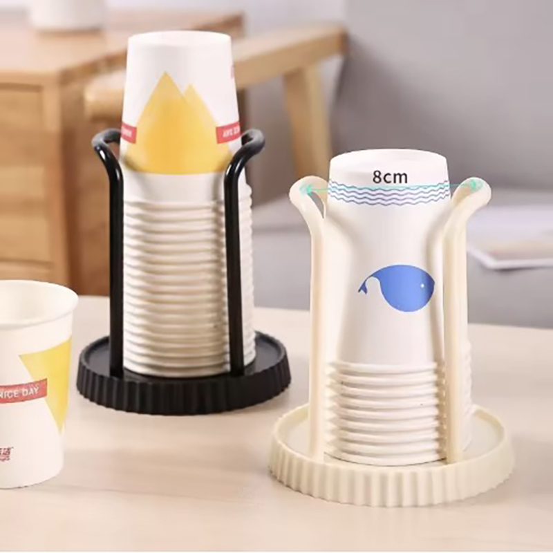 Coffee Tea Paper Cups - ที่วางแก้วกระดาษแบบมินิมอล, ชั้นวางแก้วใช้แล้วทิ้งสำหรับใช้ในบ้าน, ชั้นวางแก้วกาแฟและชานมแบบมัลติฟังก์ชันสำหรับวางบนโต๊ะ