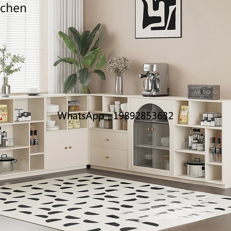 Tea & Coffee Quận 1 - ตู้เก็บของข้างเตาครัว รุ่นครีมวินด์ คอมบิเนชั่น มีช่องเก็บของด้านข้าง สำหรับเก็บชา กาแฟ