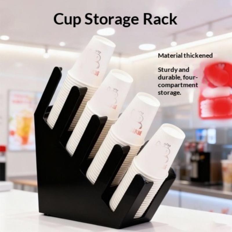 Coffee Tea Paper Cups - ชั้นวางแก้วกระดาษพลาสติกแบบใหม่ 4 ช่อง แข็งแรง ทนทาน เหมาะสำหรับใช้ในร้านกาแฟและชา