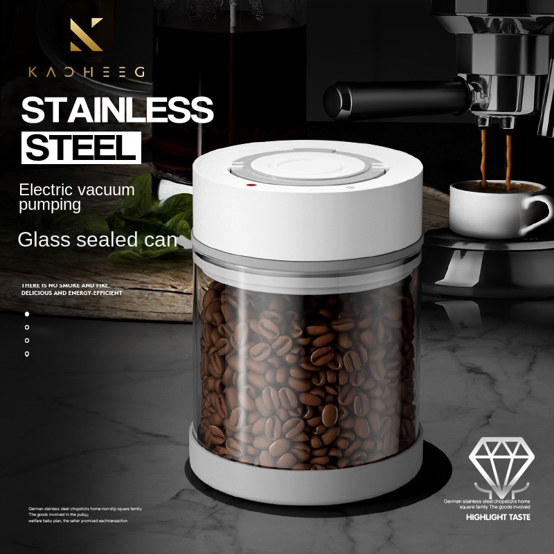 Coffee Tea Sugar Canister Set - โถแก้วเก็บเมล็ดกาแฟสุญญากาศไฟฟ้าโหลแก้วเก็บน้ำตาลชาขนาดใหญ่ขวดเก็บชาแบบหลวมของใช้ในครัว