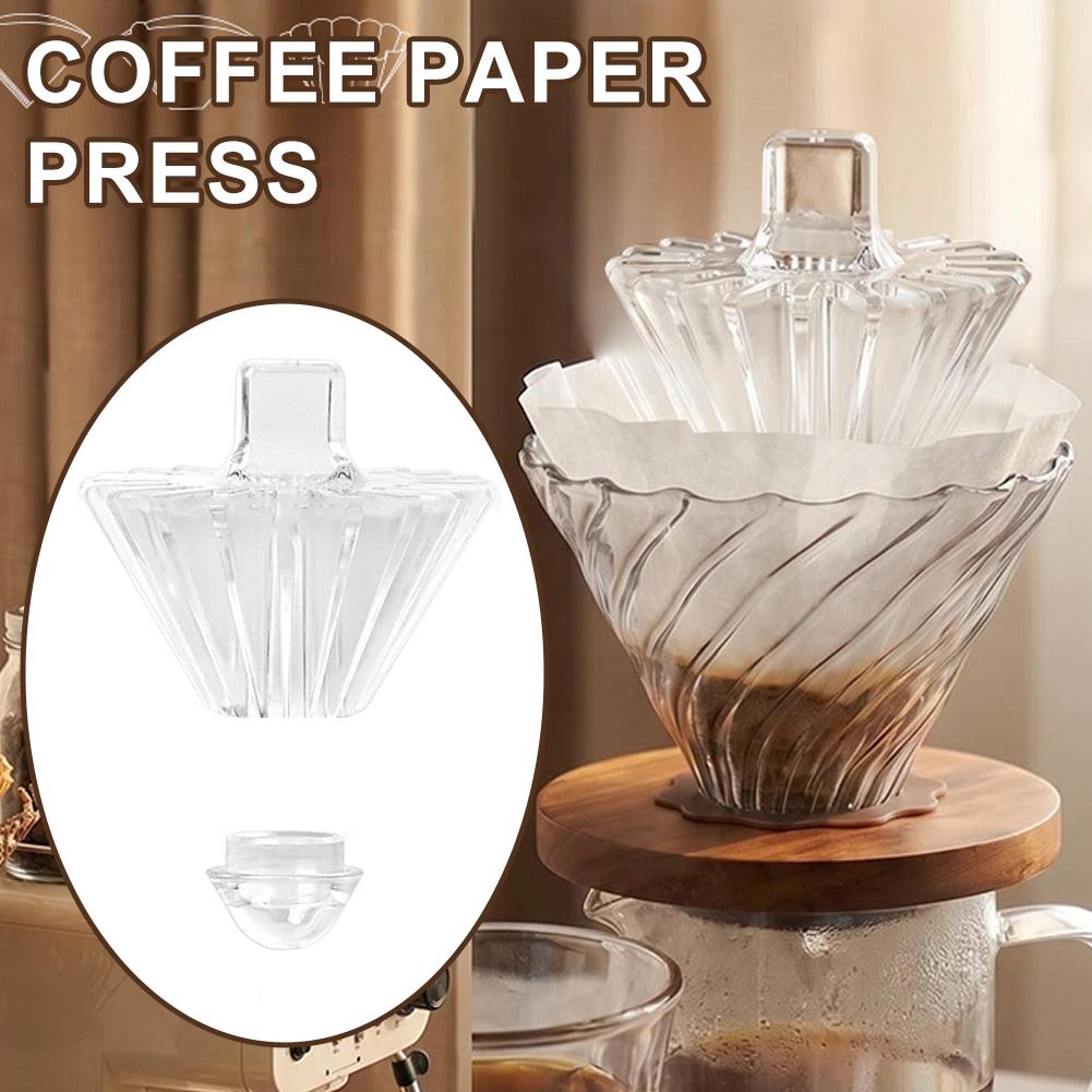 Coffee Tea Paper Cups - ที่กดกระดาษกรองกาแฟแบบกดมือ รูปทรงกรวยสำหรับกระดาษกรองกาแฟแบบ V-Shape ใช้ได้สองแบบเป็นที่กดกระดาษ