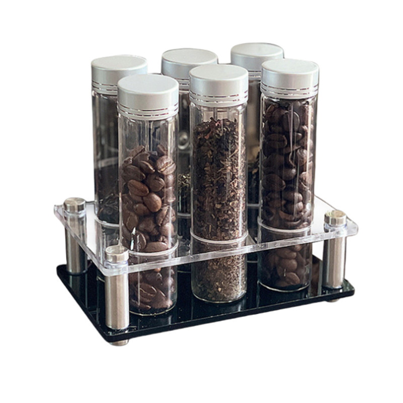 Coffee Tea Beans - เมล็ดกาแฟคอนเทนเนอร์แบบพกพา Coffee Storage Jar ชั้นวางแก้วชาหลอดขวดซิลิโคนช่องทาง Espresso